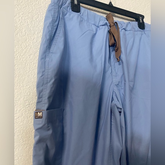 Light Blue Men's Medelita Scrub Set Dri Release elastic Waist with Drawstring-L - Picture 4 of 10